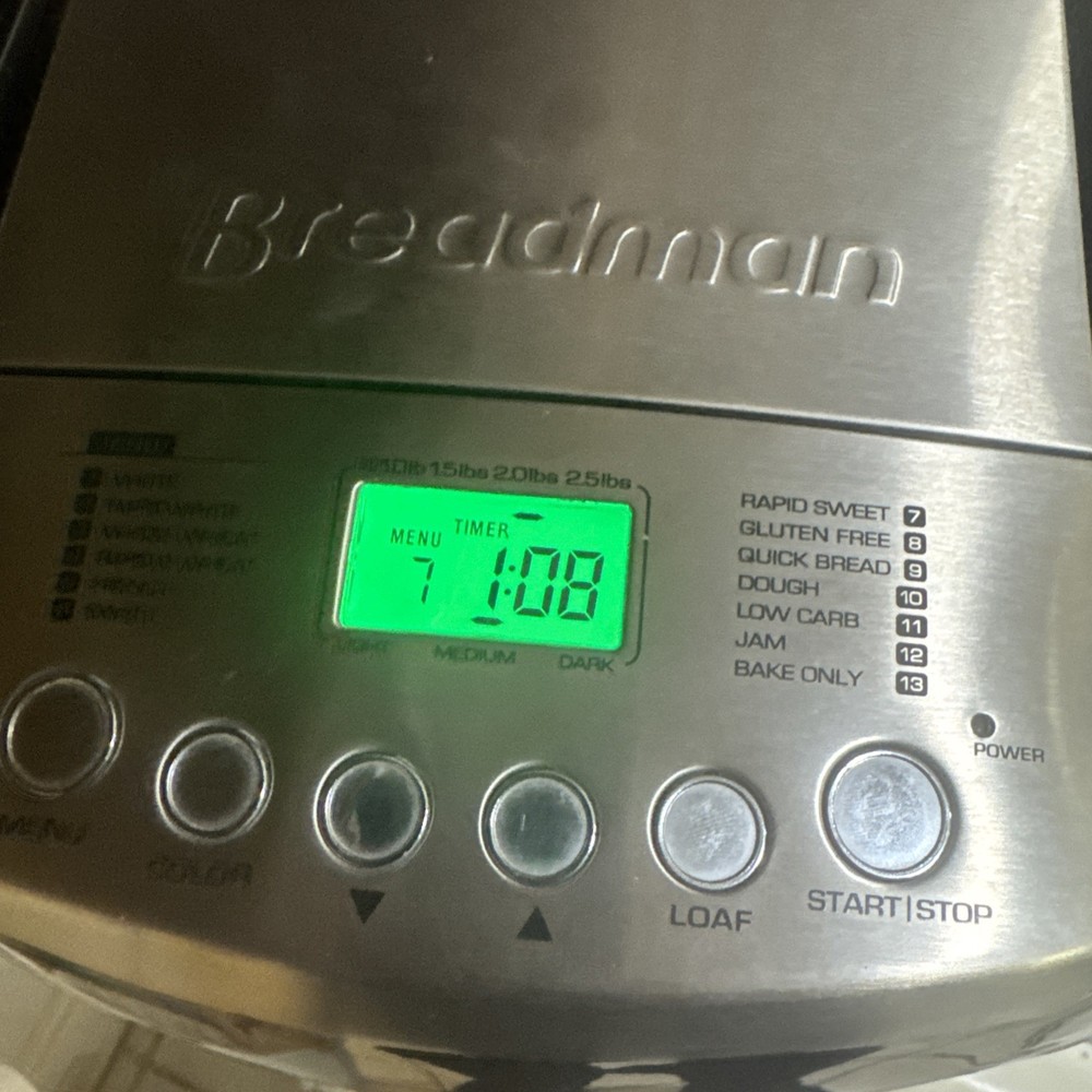 Breadman 2.5lb. Bakery Pro Bread Machine, Black/Stainless Steel, BK2000B