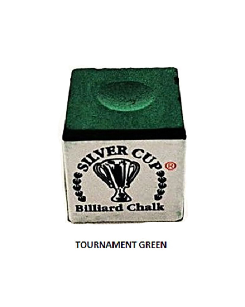 Silver Cup 6 Green Billiards Pool Cue Chalk