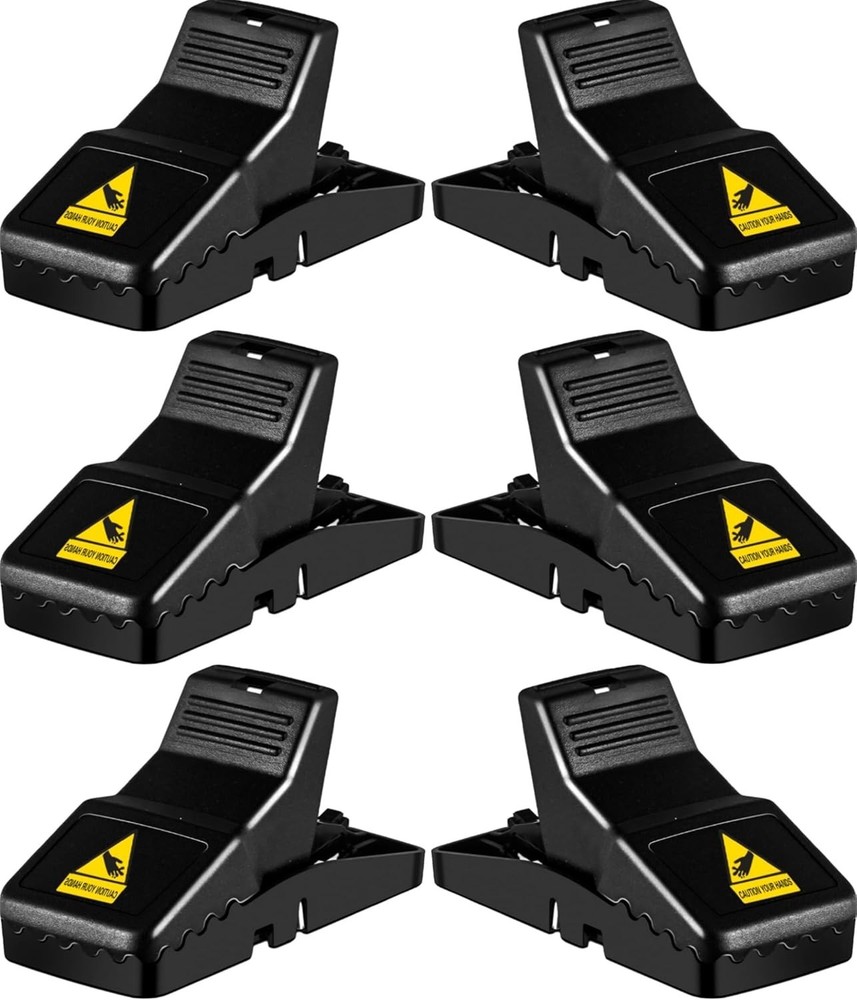 Reusable Large Mouse Traps - Easy Setup 6 Pack for Quick Rodent Elimination