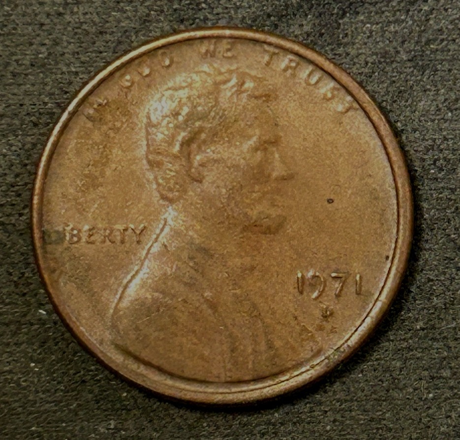 1971 D Penny Die Chips On Last Column's Reverse
