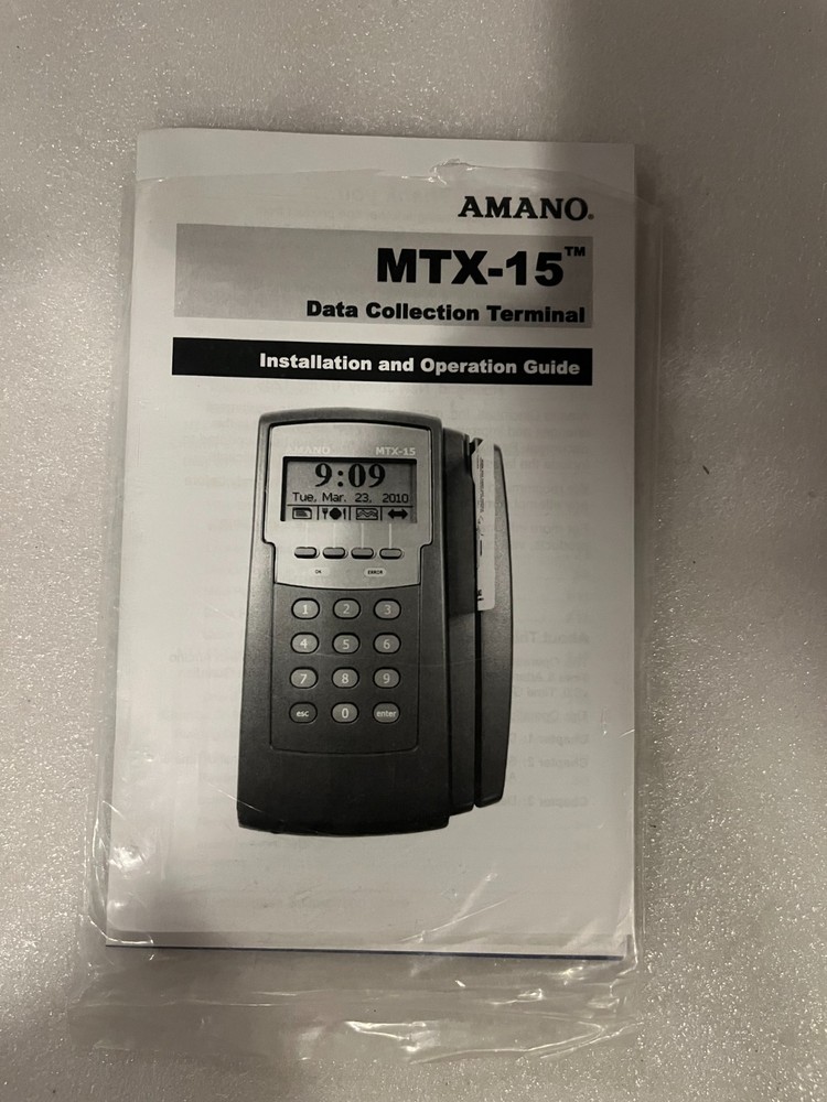 Amano MTX-15 Clock Terminal User Manual