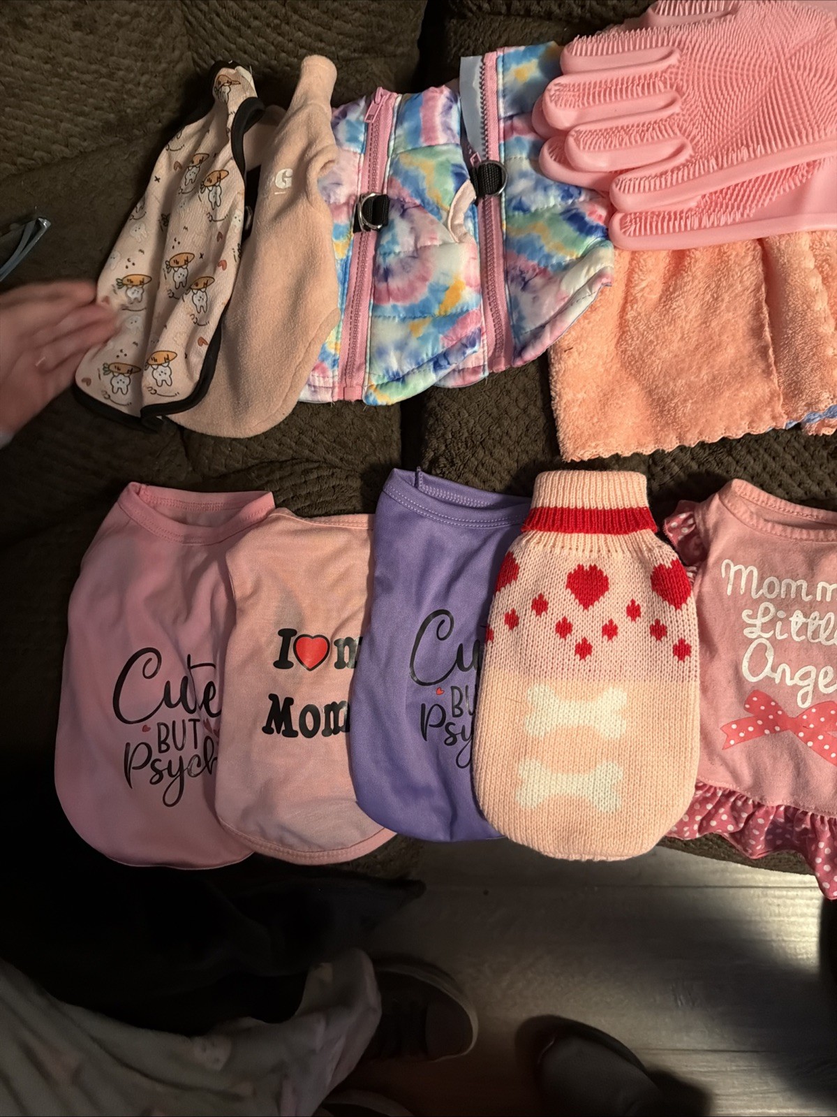 14 pcs Dog Clothing Lot Size Puppy to Small Two Extra Small