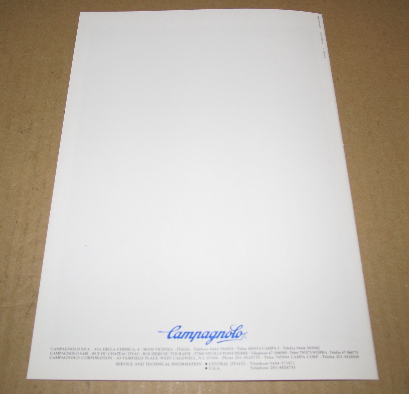 Campagnolo Fluid-Dynamic Disk Wheels Brochure 1980's