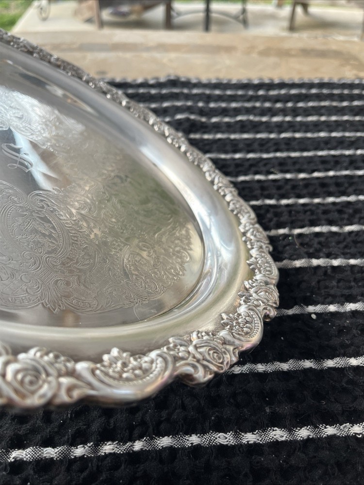 VTG ONEIDA SILVERPLATE ROUND SERVING TRAY/ PLATTER 12 1/4" ROYAL PROVINCIAL ROSE