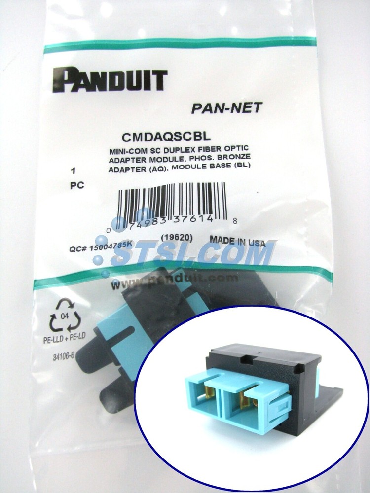 Panduit Multi-Mode MM SC Duplex Fiber Optic Adapter Module CMDAQSCBL ~STSI