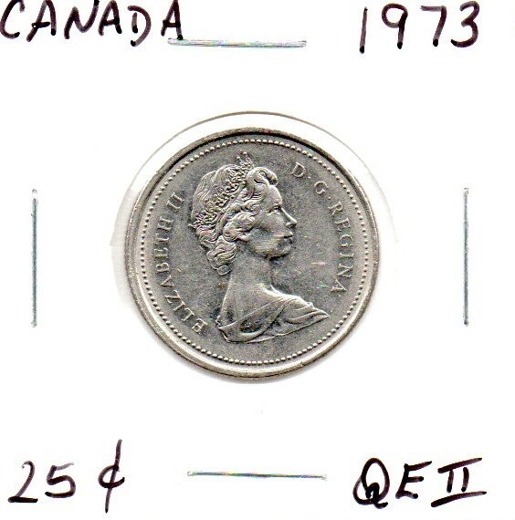 1973 Canadian 25 Cent Canada Quarter circulated