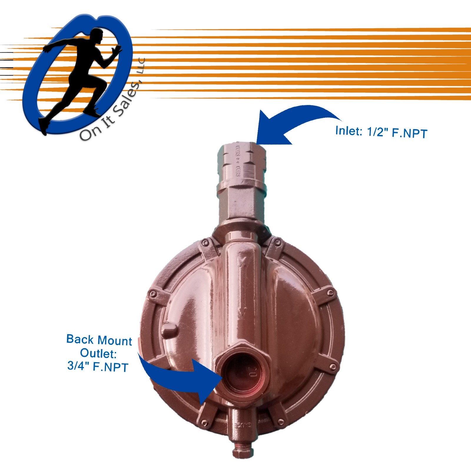 Rego Regulator LV4403B46R Low Pressure 2nd Stage 1/2" F.NPT x 3/4" F.NPT