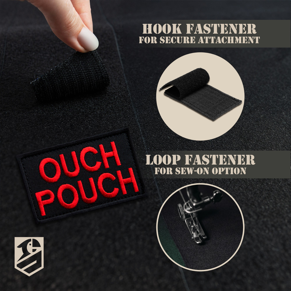 2Pcs Ouch Pouch Patch, Embroidered Medical Ems First Aid Patch