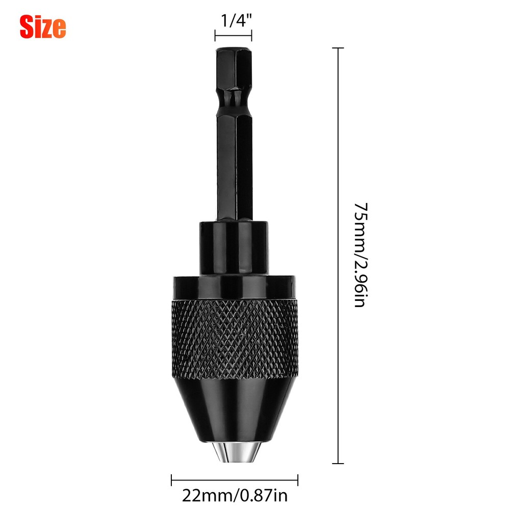 1 Pcs Hex Shank Quick Change Keyless Chuck Adapter Drill Bit Driver Converter