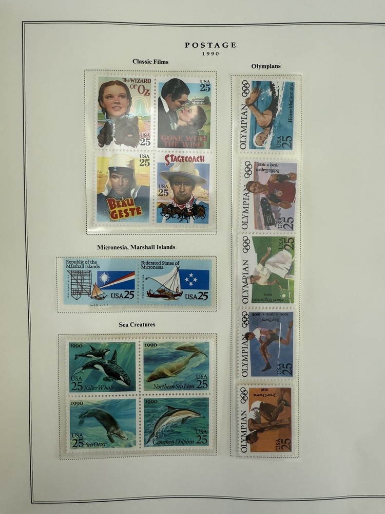 Scott US Platinum Hingeless Album & Slip Case $101+ FV - 299 Stamps - VOLUME 7