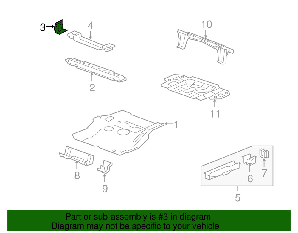 Genuine GM Rear Driver Side Shock Absorber Upper Bracket 96621766