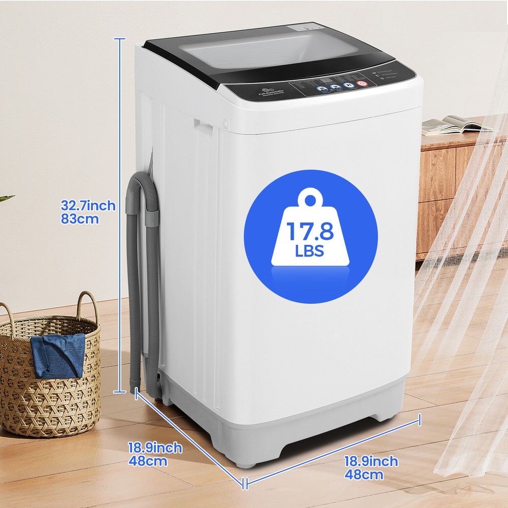 Portable Washing Machine 17.8Lbs Full Automatic Laundry Machine W/ 10 Programs