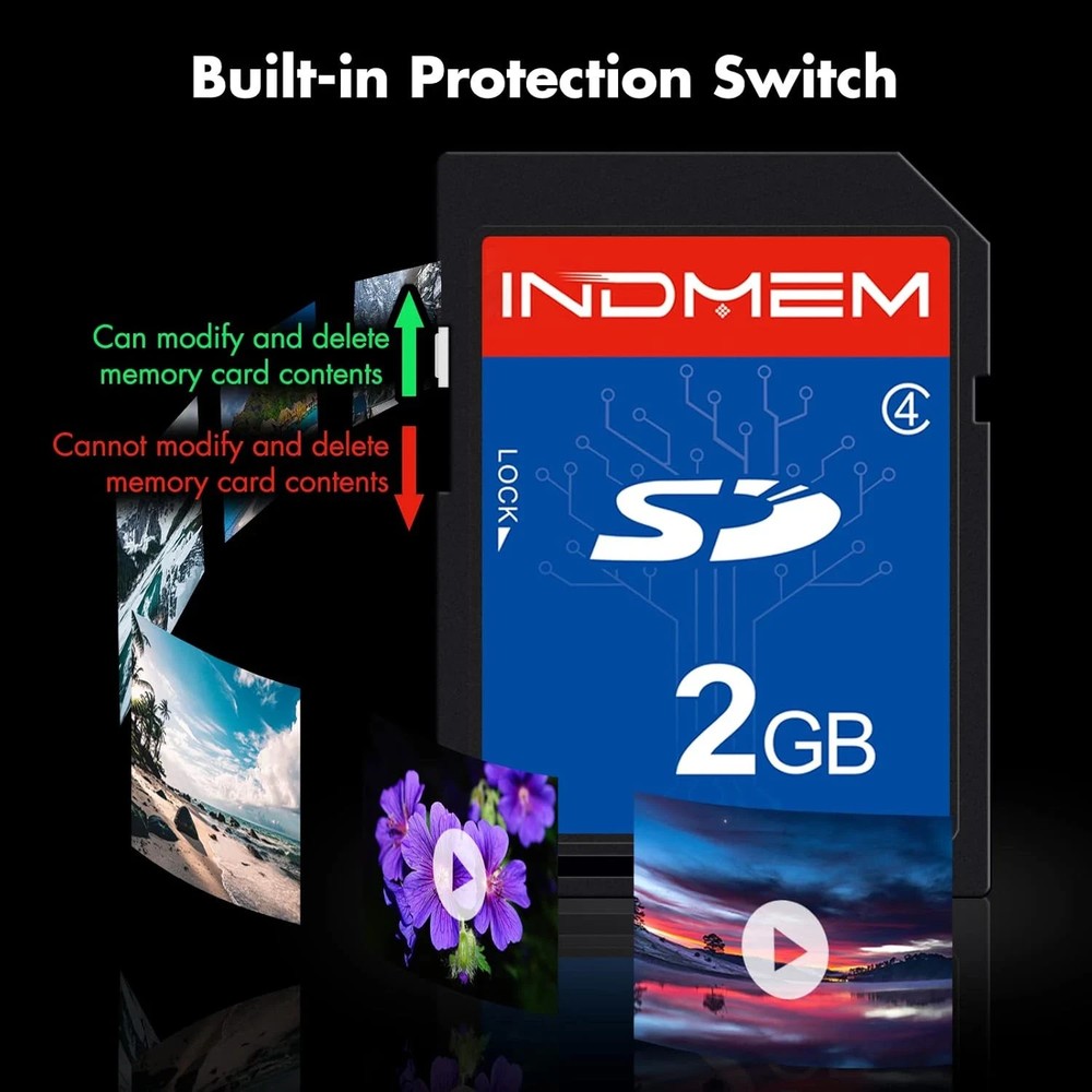 2 Pack SD Card 2GB Class 4 Flash Memory Card 2G SLC Stanard Secure Digita