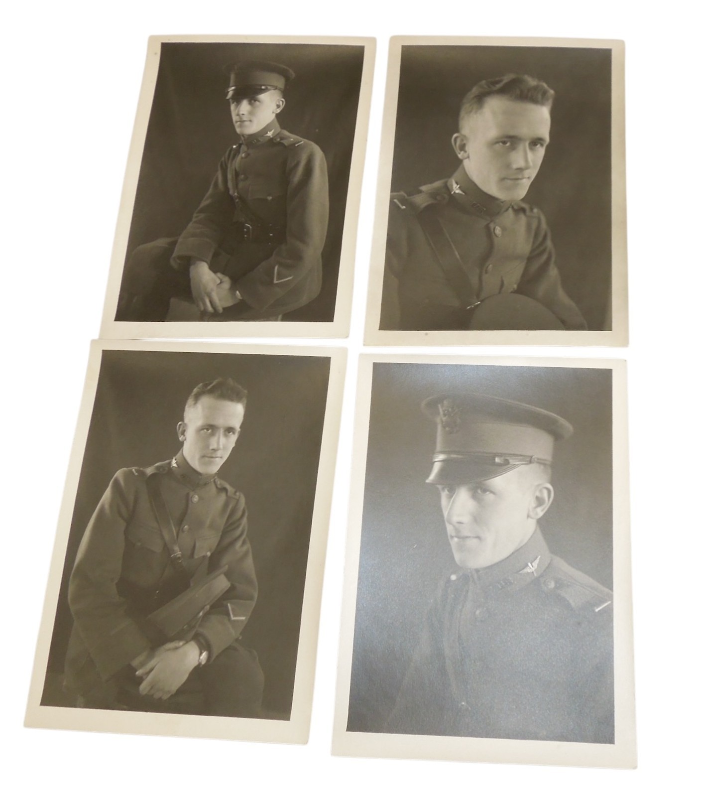 Original WWI Lot NAMED US Army Air Service Aviator Officer Portrait Photos Q23