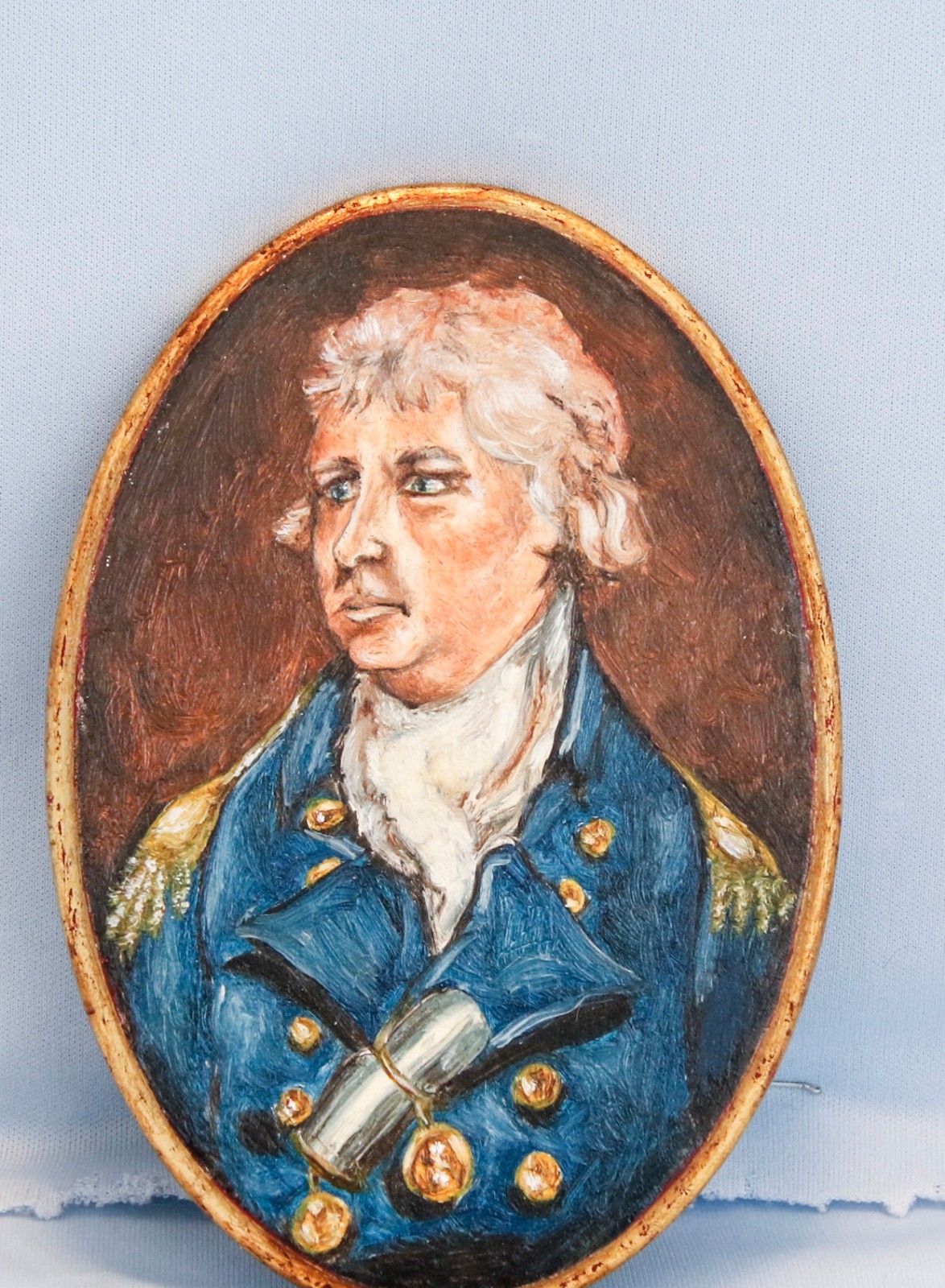 Vintage Hand Painted Wooden Plaque British Navy Captain Johnson Foley Napoleon