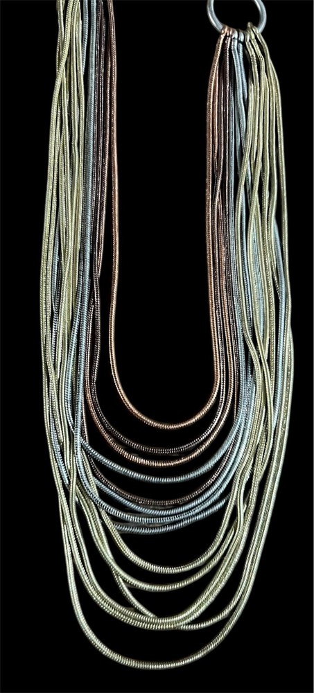 22” Long Adjustable Rainbow Chain Layered Necklace