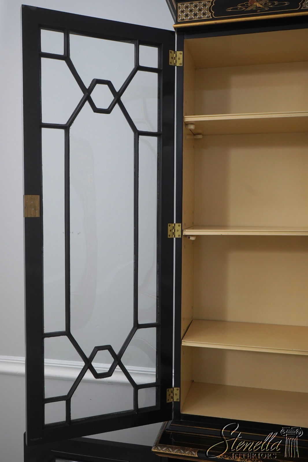 L71522: S. HILLIE English Made Chinoiserie Breakfront Bookcase