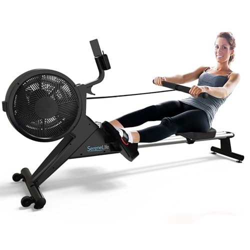 SERENELIFE SMART ROWING MACHINE FITNESS MONITORING APP - BLACK - Scratch & Dent