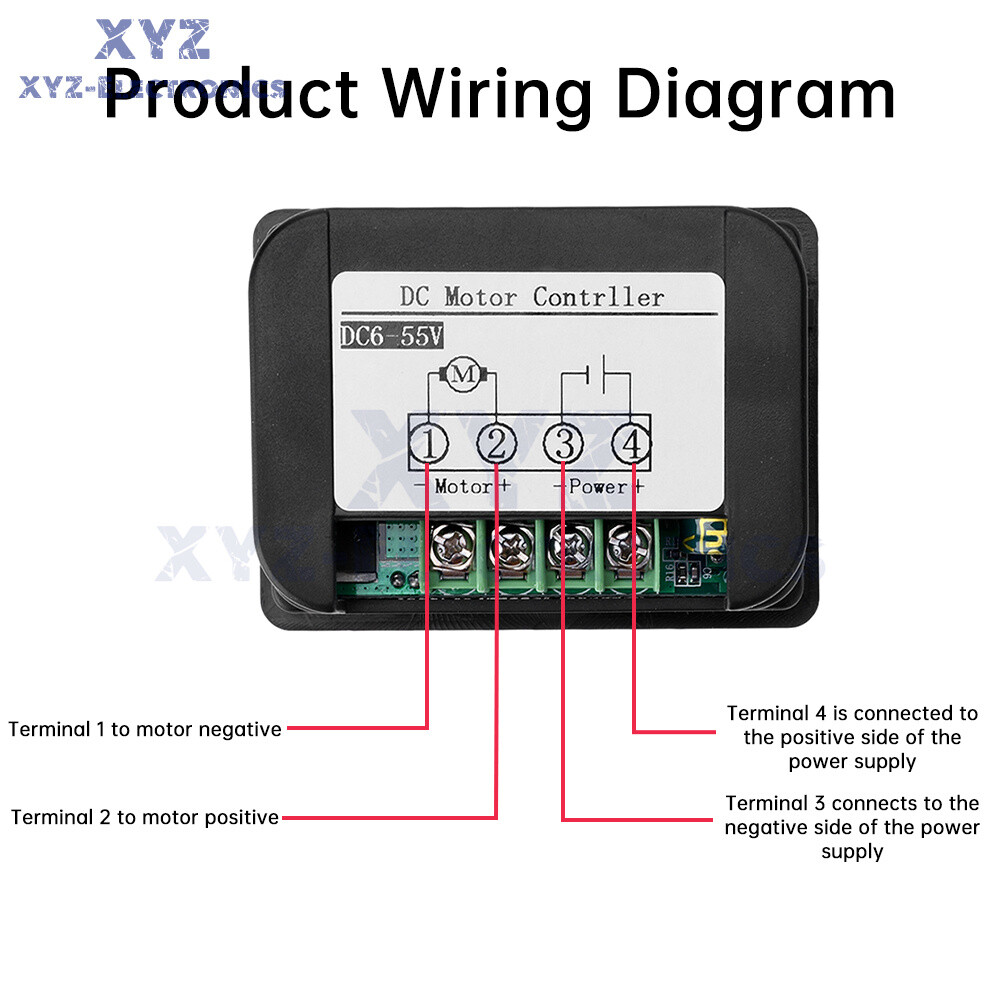 DC6-55V 20A PWM Wireless Remote Intelligent DC Brush Motor Speed Controller