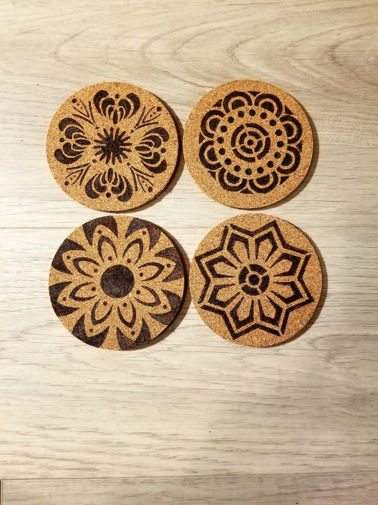 Custom Wood Burned coasters