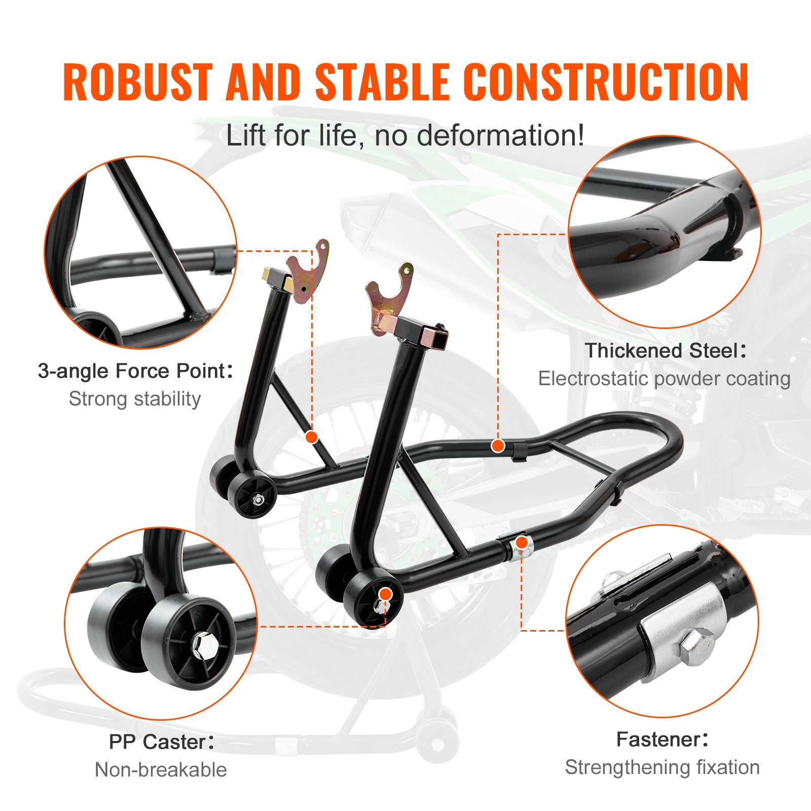 Motorcycle Front & Rear Stand Lift 850lbs Spoolift Paddock Swingarm Bike Support