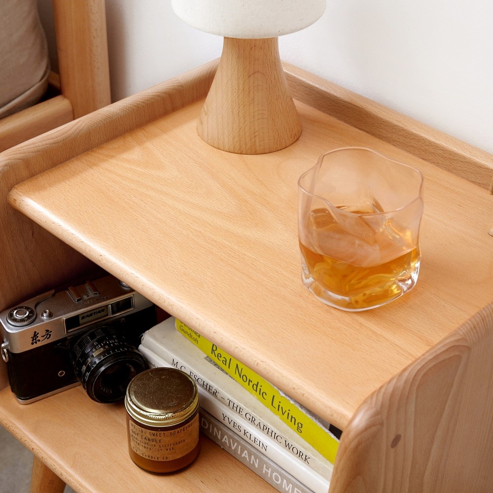 Modern Solid Wood Simple Nightstand Bedside Cabinet Side End Table w/ Storage