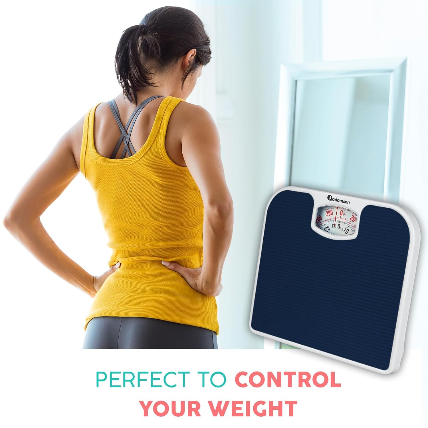 Analog Bathroom Scale Mechanical Body Weight Scale 300 LB Capacity Non Slip