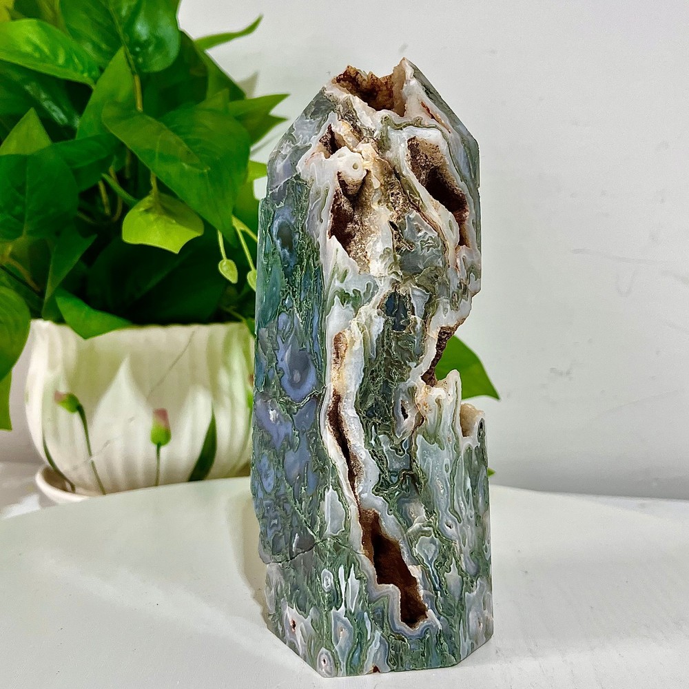 2.91LB High quality aquatic plant agate pointed column