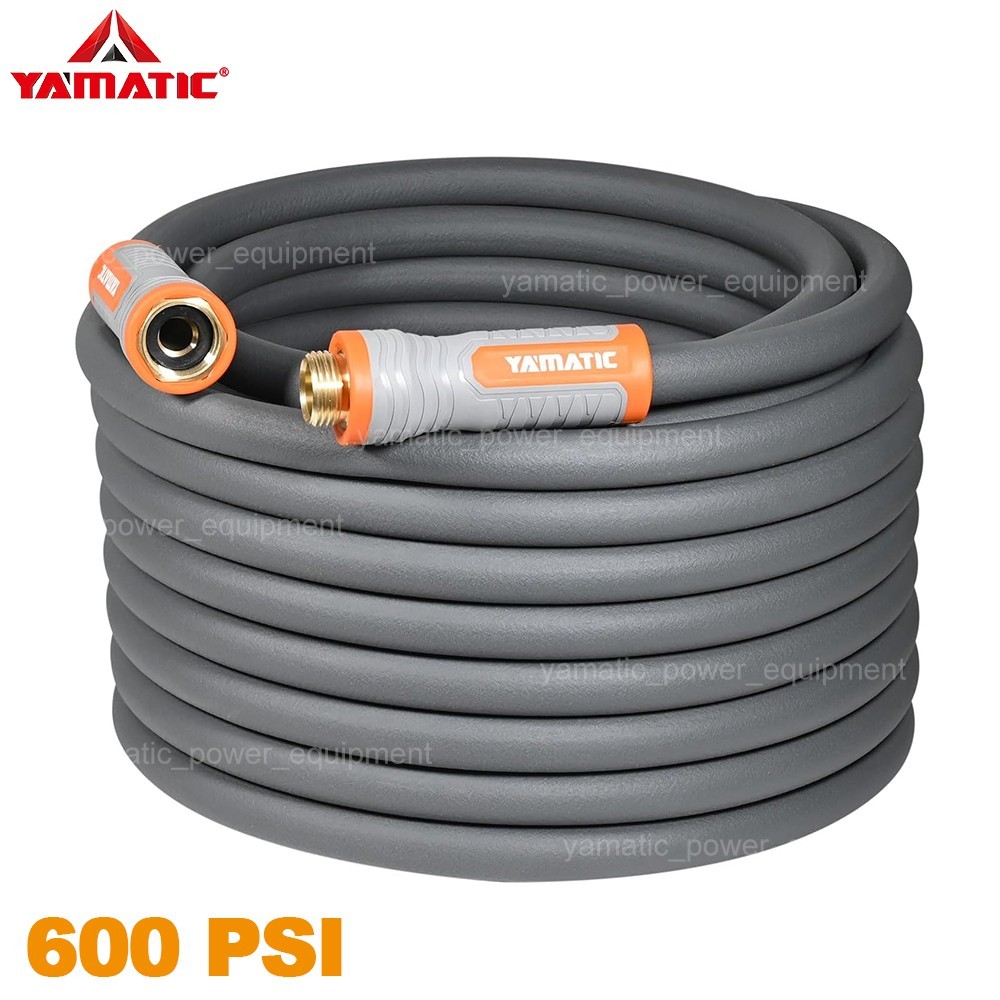 YAMATIC 600 psi Garden Hose 5/8" with Swivel Handle Gray Water Hose