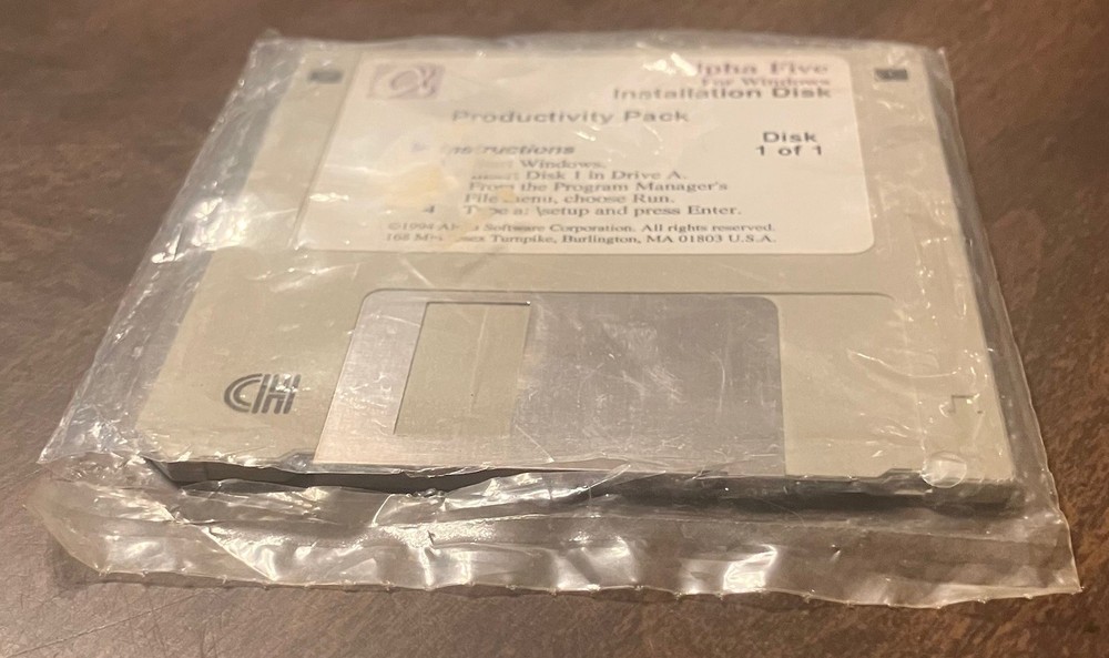 SEALED Alpha Five Windows Application II Pack + Productivity Pack 3.5” Floppy x3