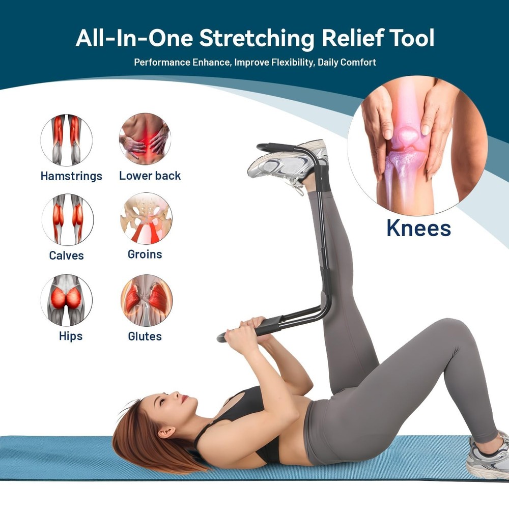 Hamstring Stretcher, Knee Extension Device, Lower Back, Hip & Calf Stretching
