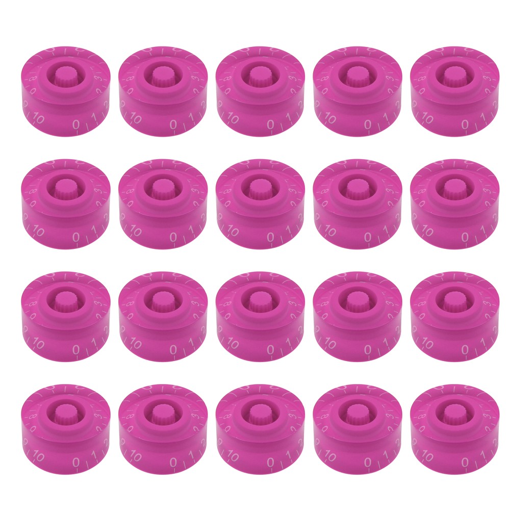 FLEOR 20PCS Fuchsia Barrel LP Guitar Volume Tone Knob Control Speed Knobs Button