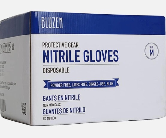 Medium Blue Nitrile Protective Gloves Case 1000 gloves / 10 boxes