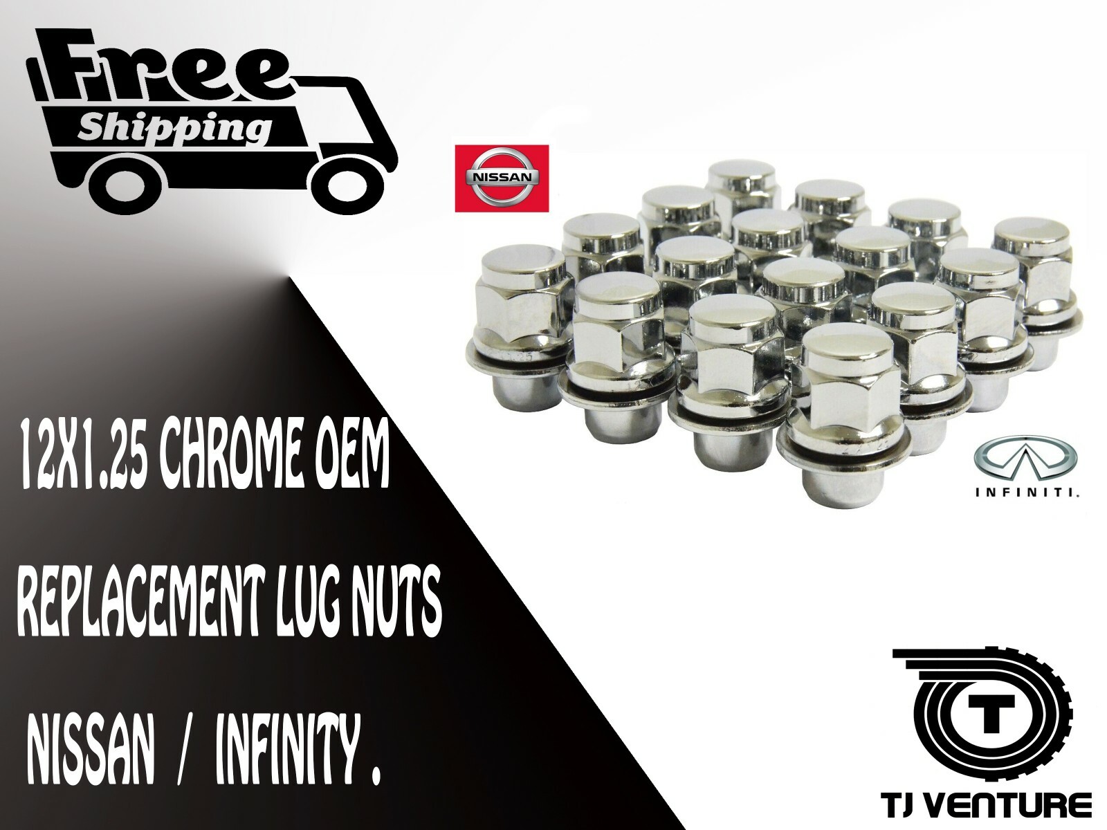 20PCS 12X1.25 OEM REPLACEMENT LUG NUTS (FIT: NISSA GTR INFINITY G37)