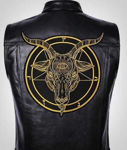 Baphomet patch for bikers, motoclub jacket, Large patch, Back patch