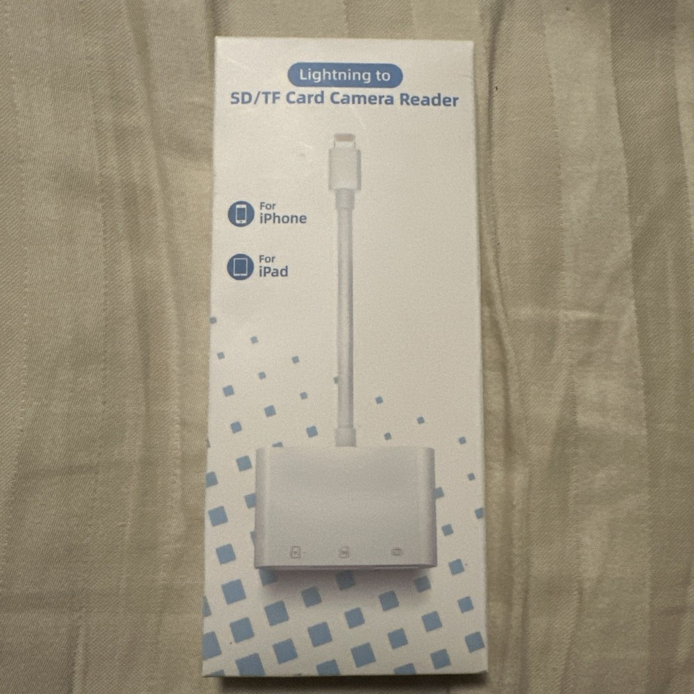 Lightning to SD/TF Card Camera Reader Adapter for iPhone/iPad – New