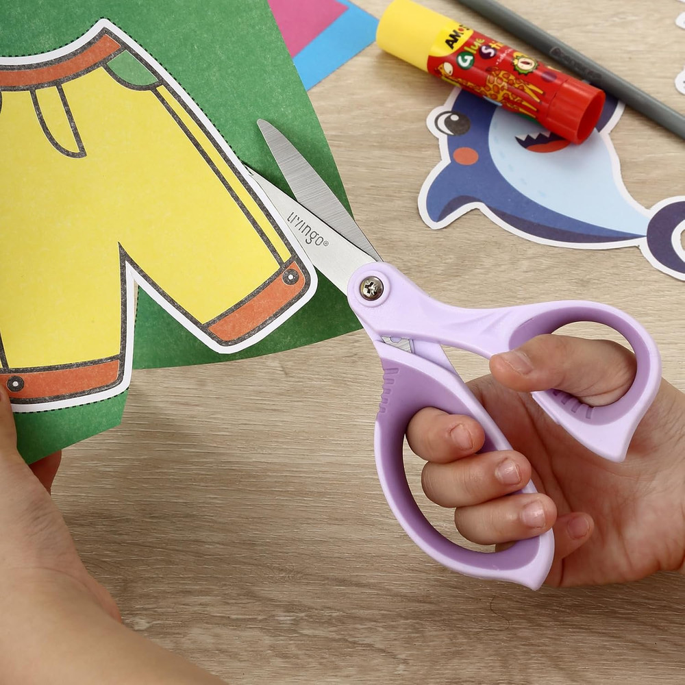6” Kids Scissors for School - Pointed Tip Student Scissors for Children Comfo...