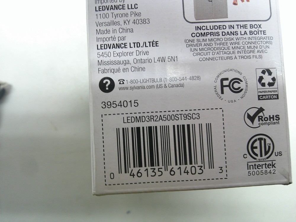 Sylvania Microdisk 3" LED Recessed White Ultra-Thin Canless Downlight 61403