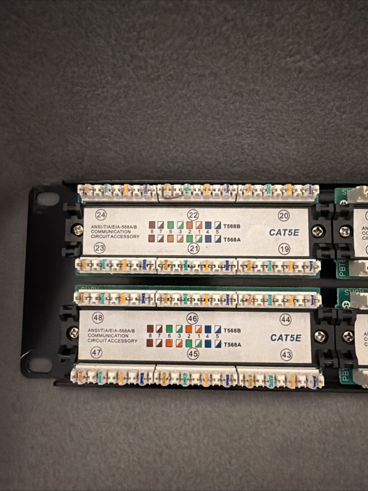 CAT5e GigaMax 48 Port Rack Mount Patch Panel Punchdown 5G596-U48 vertical cable