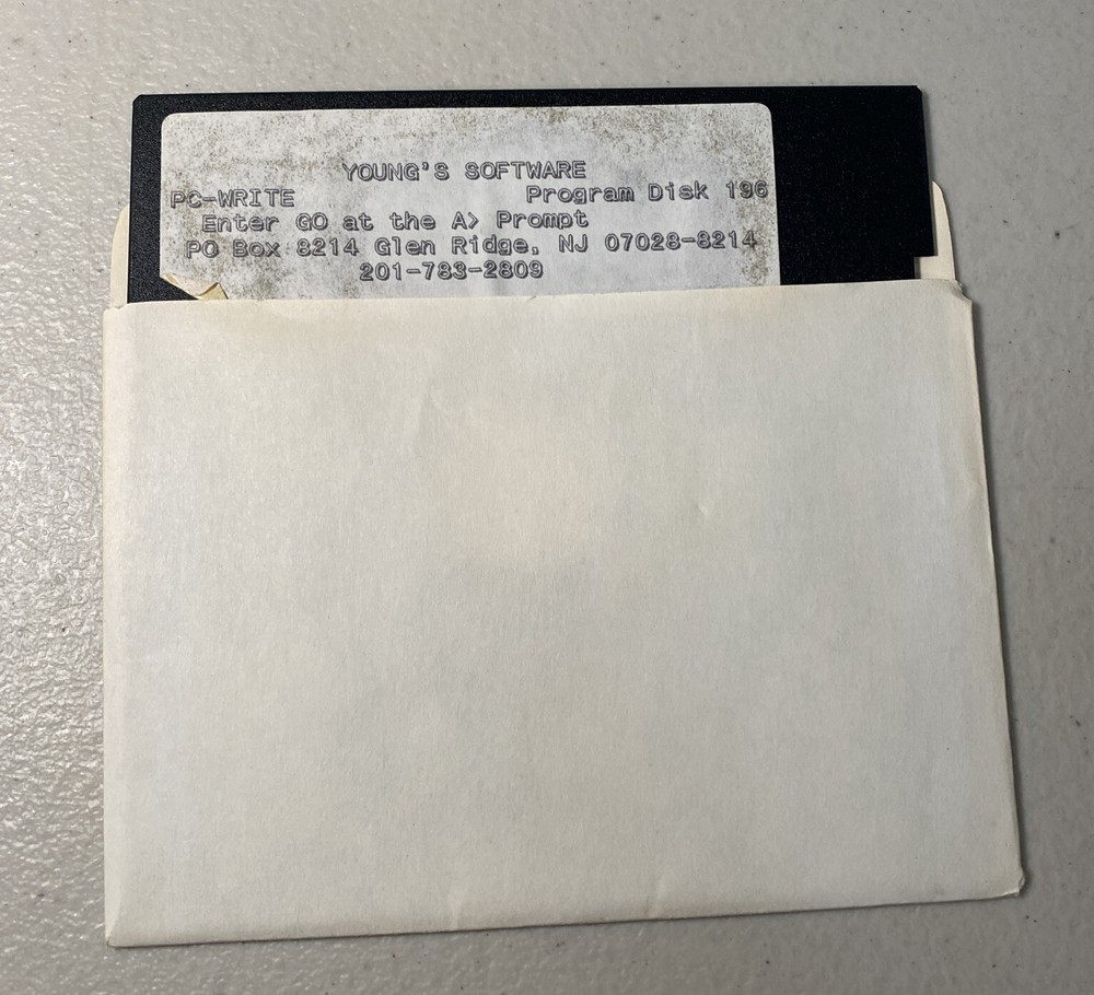PC-Write Young’s Software Program Disk 196 IBM Tandy 5.25”
