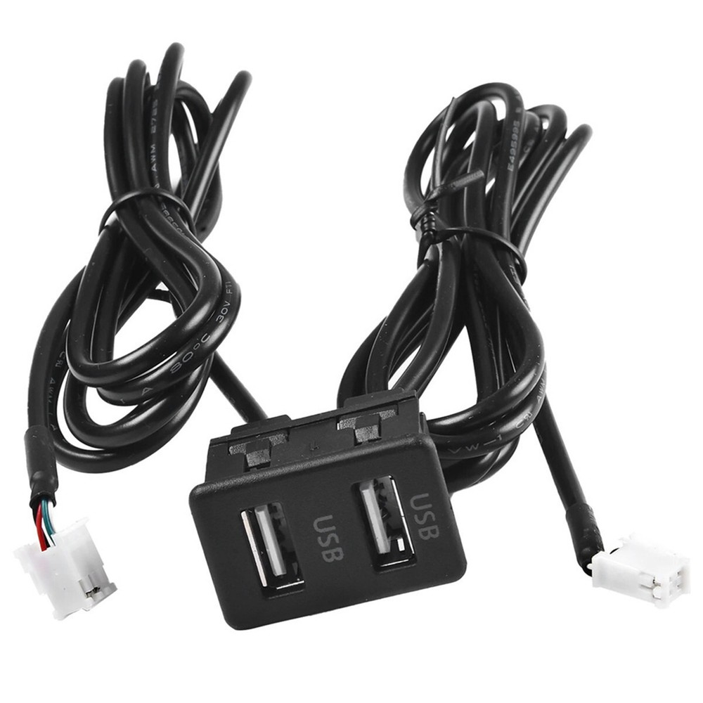 Car Android Navigation Dual USB Port Panel Interface Extension Cable Adapter