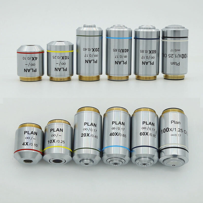 Infinity Plan Objective Lens 4X 10X 20X 40X 60X 100X for Olympus Microscope 1PC