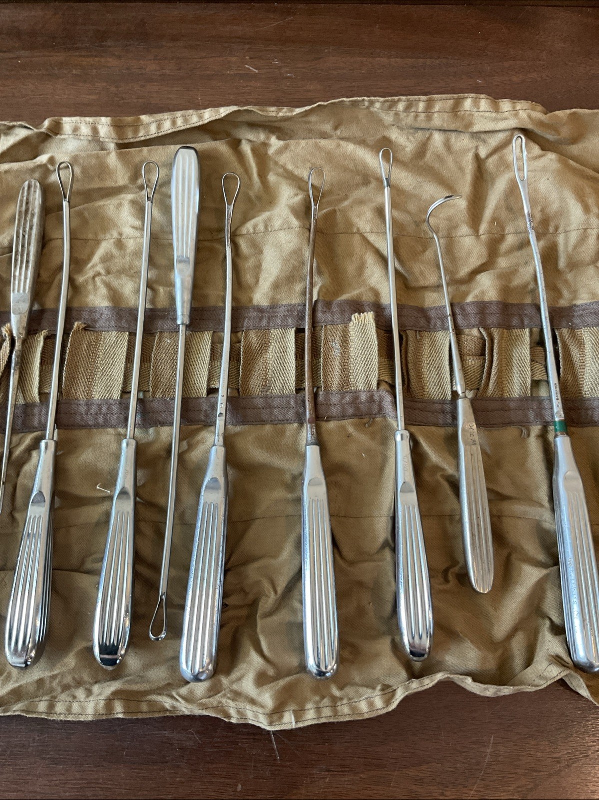 Lot Set Of Vintage Military Curette Field Surgical Instruments Tools