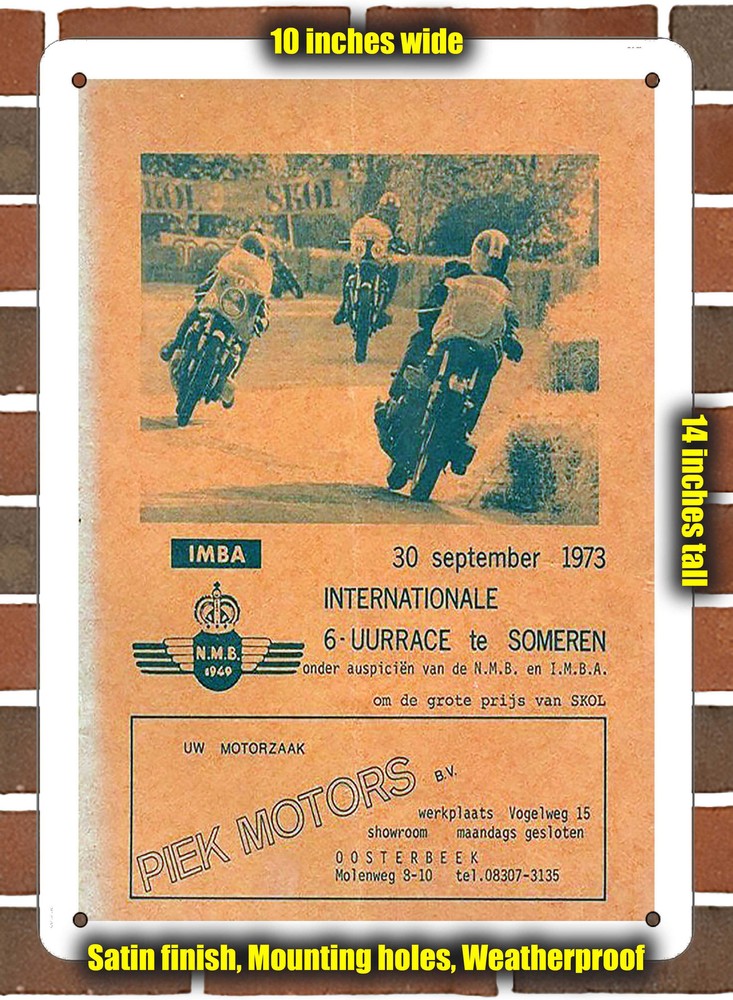 Metal Sign - 1973 Someren-Lierop Racing Program - 10x14 inches