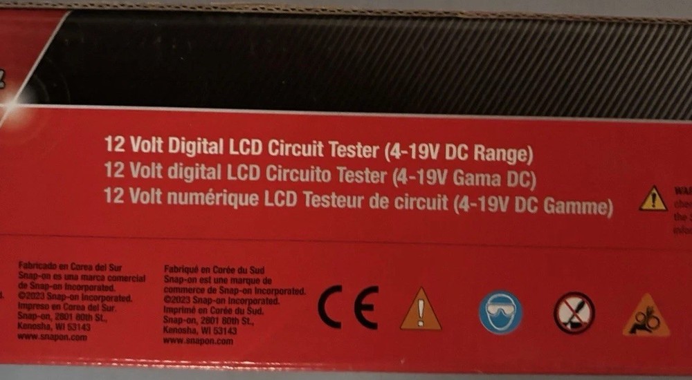 Snap-On Tools USA 12 Volt Digital LCD Circuit Tester (4-19V DC Range)