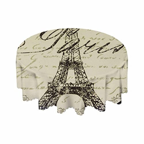 Tablecloth Paris Theme Tablecloths 60" Diameter Round Eiffel Wall Decoration