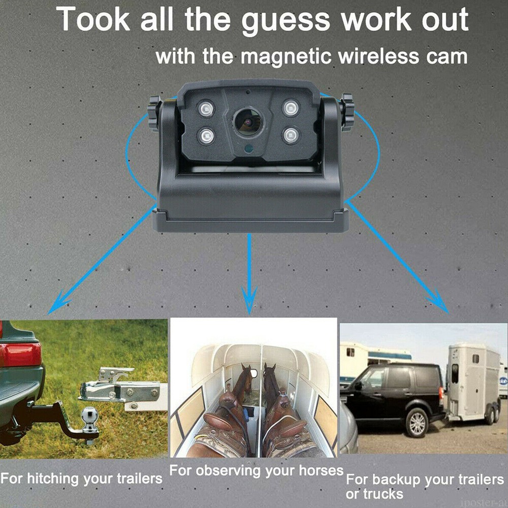 Magnetic Rear View Backup Camera 9600mA Rechargeable Wireless for iPhone/Android