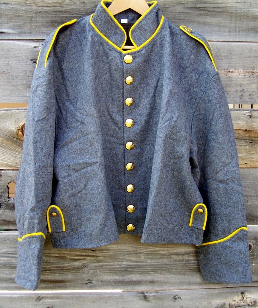 civil war confederate reenactor cavalry shell jacket with shoulder straps 52