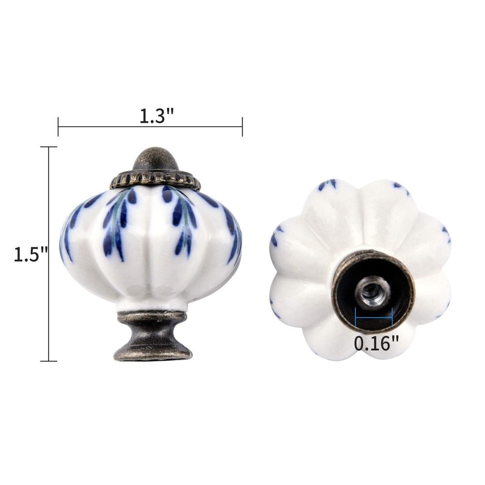 10Pcs Pumpkin Ceramic Drawer Knobs, Dresser Knobs Vintage Door Pull Handles R...