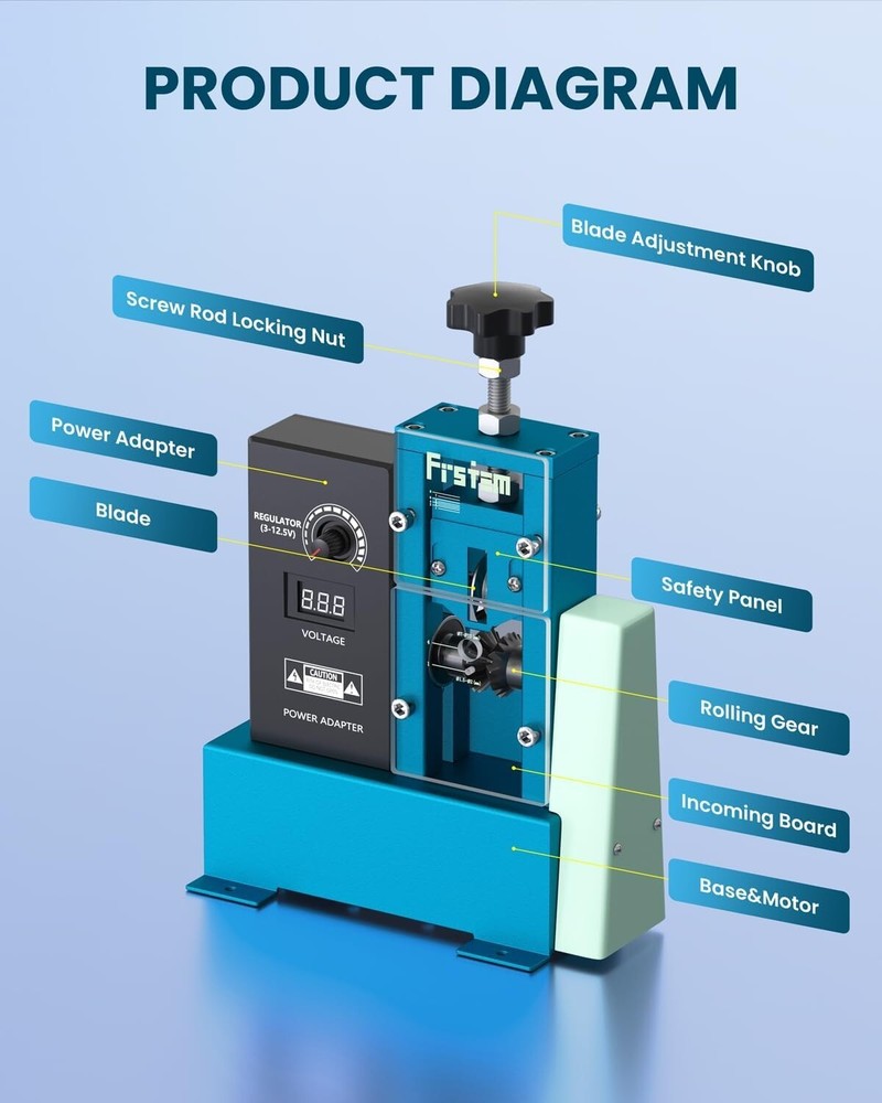 Electric Automatic Wire Stripping Stripper Machine Copper Wire 0.06"-0.39", 1572